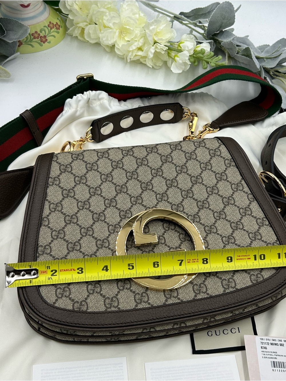 Women's Gucci Blondie iconic GG Supreme canvas shoulder Bag made in Italy - Picture 14 of 16